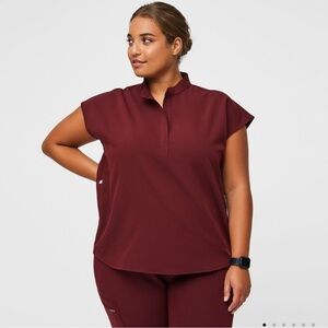 Figs Women’s Burgundy Rafaela Oversized Scrub Top™ - XS
